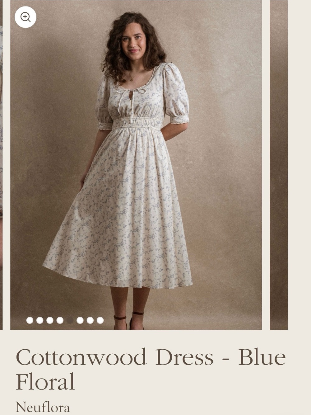 Neuflora Cottonwood Midi Dress — Blue Floral